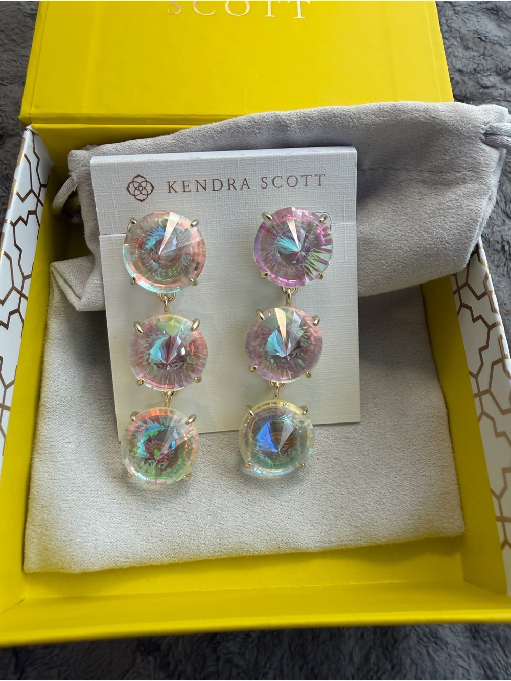 Kendra Scott Iridescent Multi-Color Triple Drop Earrings